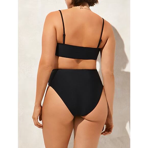 J Crew Bandeau Bikini Top XXS Black NWT Swim Classic Sculpt Swim CI682 J.Crew - Picture 5 of 6